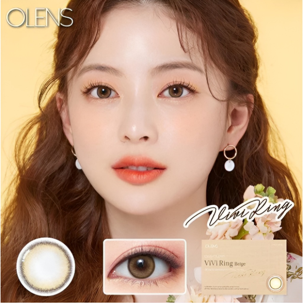 OLENS Vivi Ring สีเบจ เดือน– 1 สี | รายเดือน Vivi Ring คอนแทคเลนส์สีสีเบจ K-Beauty 2p 1 กล่อง