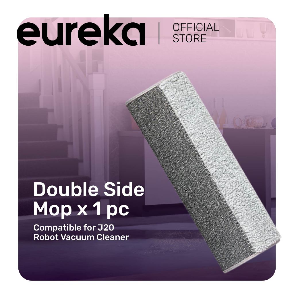 Eureka Authentic Double Side Mop เข้ากันได้กับเครื่องดูดฝุ่นหุ่นยนต์ J20 สีเทา 1 ชิ้น