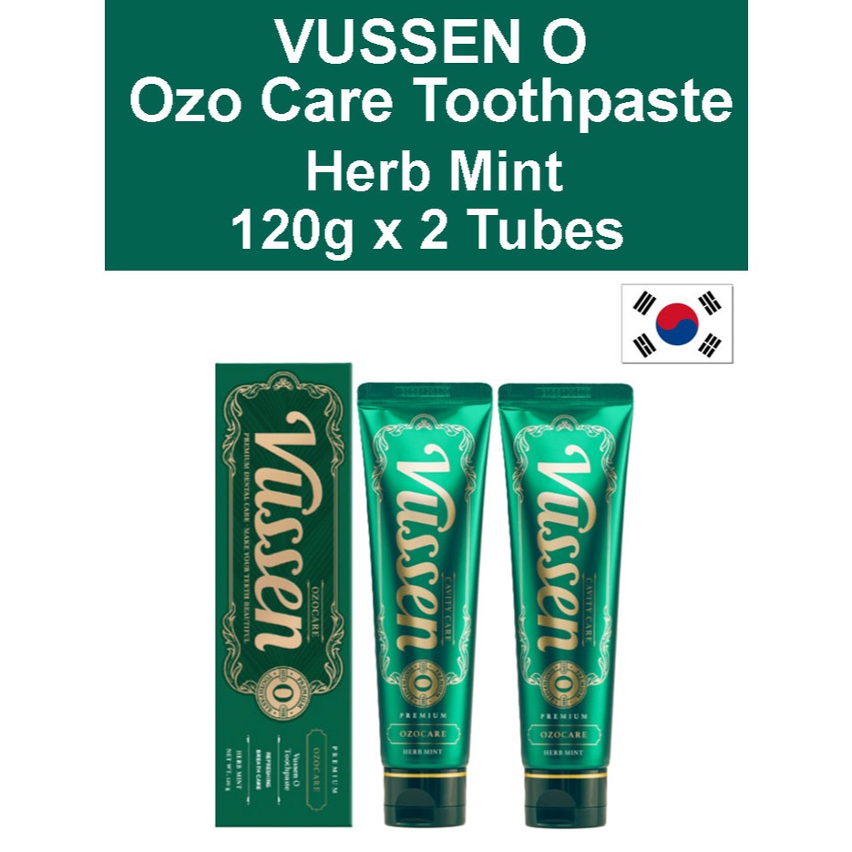 [OSSTEM PHARMA] ยาสีฟัน VUSSEN O O OZE Care– Herb Mint – 120g .  2 หลอด |ผลิตในเกาหลี|