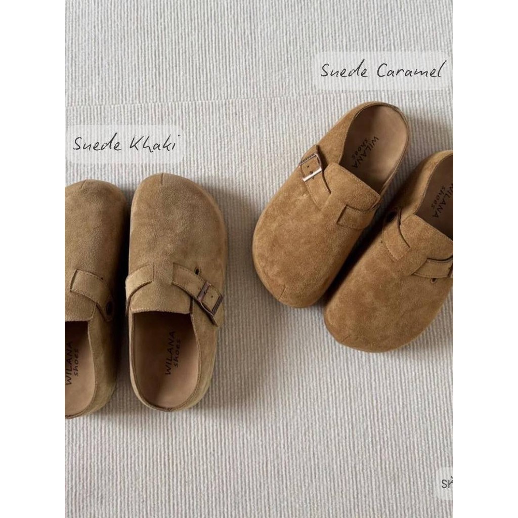 【โค้ดลด+ส่งฟรี🔥】25twentyfives - A70 รองเท้าสไตล์ Boston Clogs หนังกลับนุ่ม Wilana