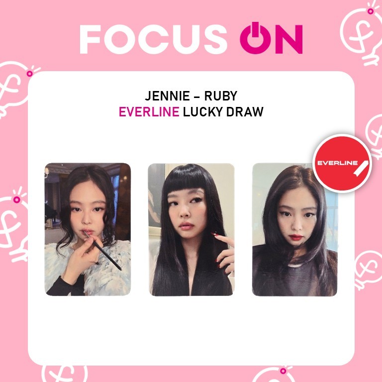 JENNIE LUCKYDRAW EVERLINE RUBY PHOTOCARD SET