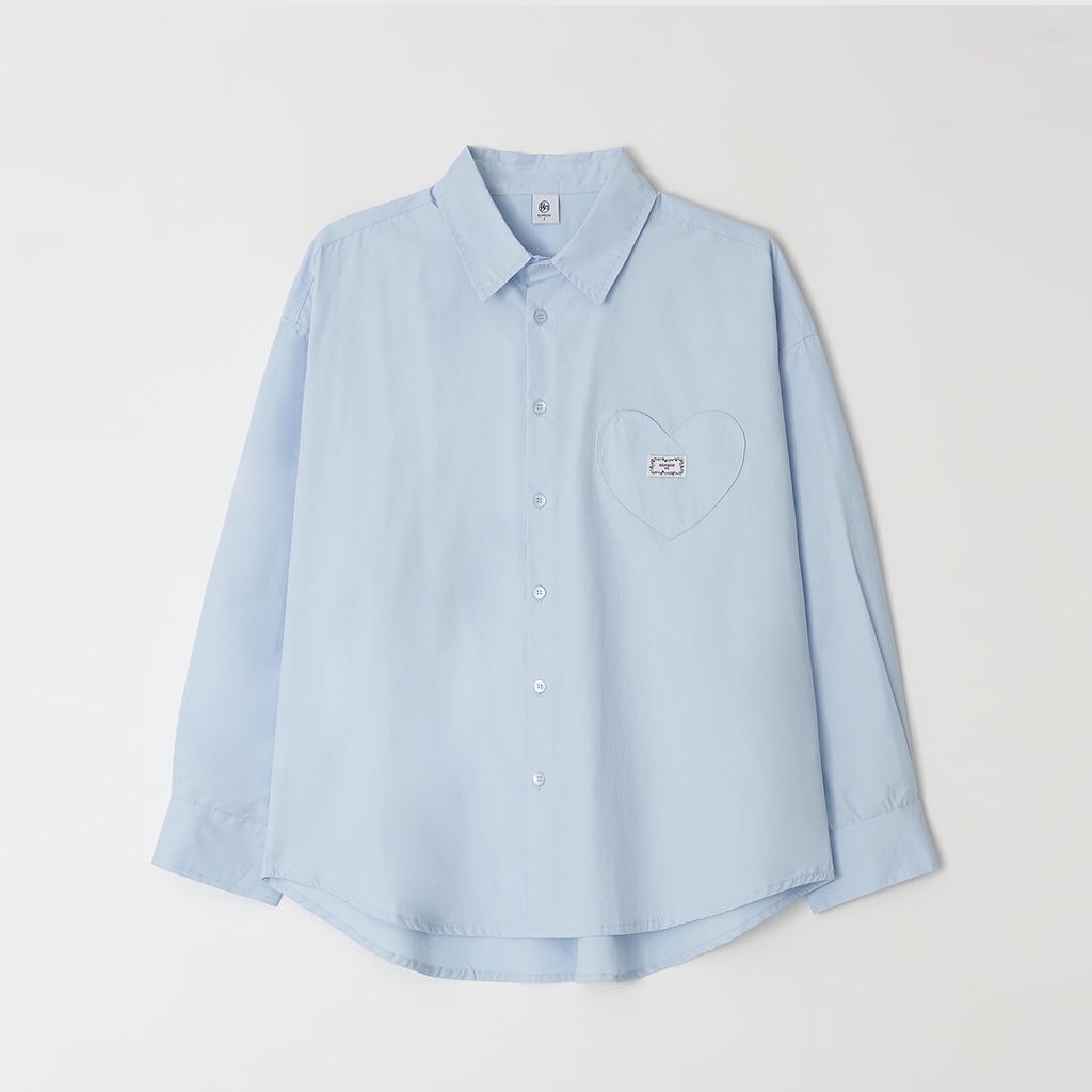 [RONRON] STITCH HEART POCKET OVER FIT SHIRT / 5colors — صورة 6