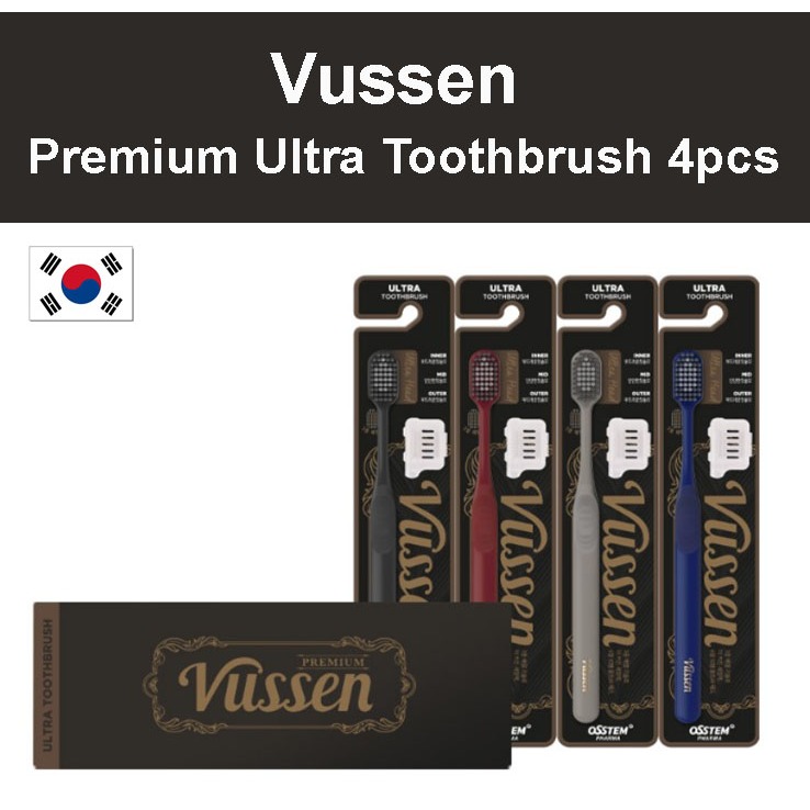 [OSTEM PHARMA] แปรงสีฟัน Vussen Premium Ultra 4 ชิ้น |ผลิตในเกาหลี|
