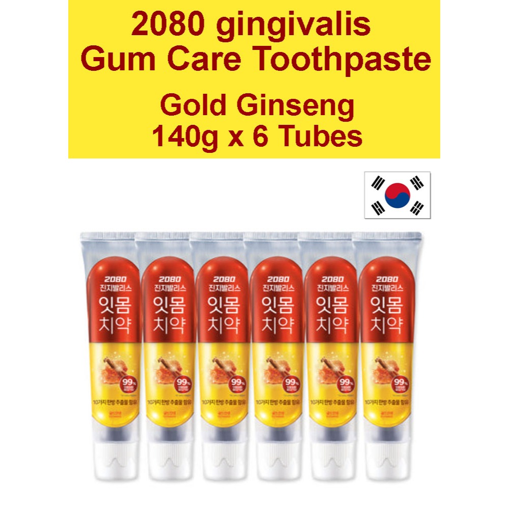 [Aekyung] 2080 Gingivalis Gold Ginseng Gum Care Toothpaste 140g  6 หลอด |ผลิตในเกาหลี|