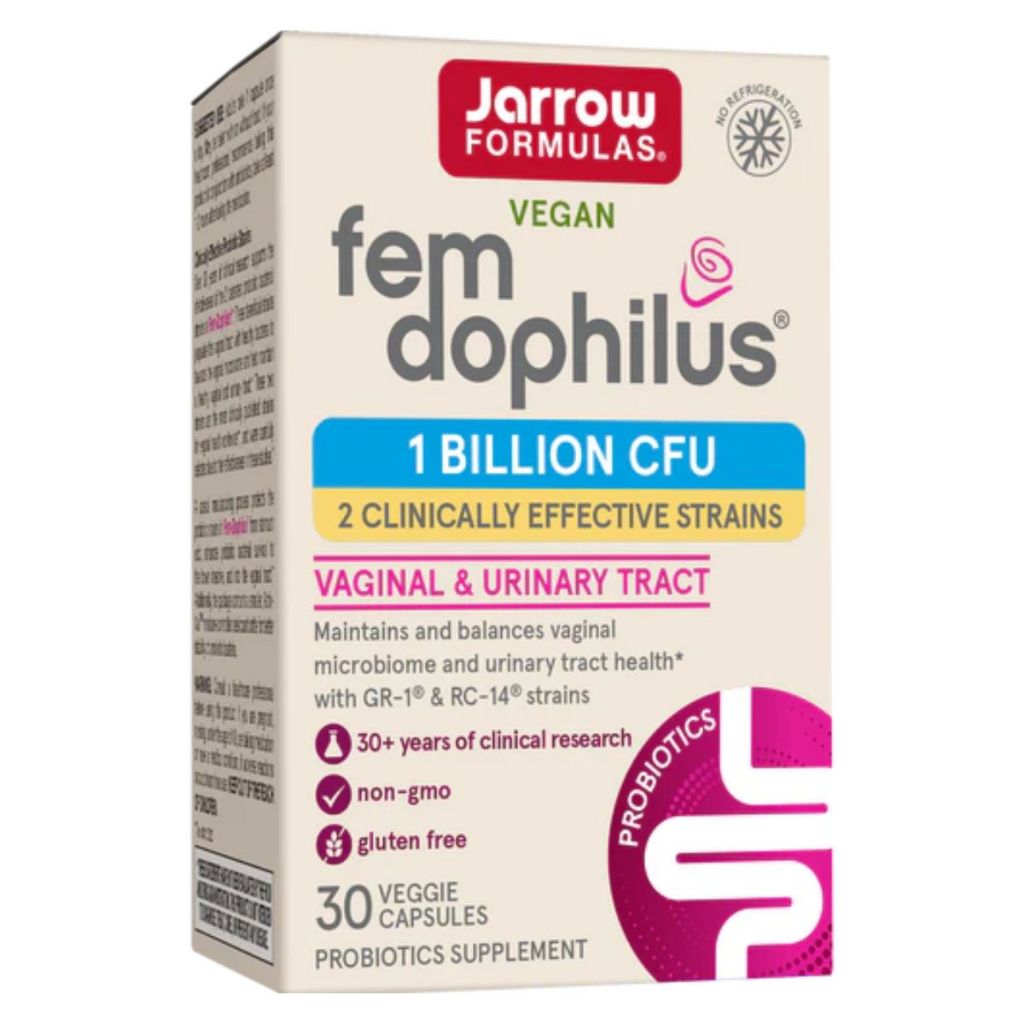 Jarrow Formulas Fem-Dophilus 30 แคปซูล 1 พันล้าน CFU 2 สายพันธุ์ที่มีประสิทธิภาพทางคลินิก, จากเกาหลี