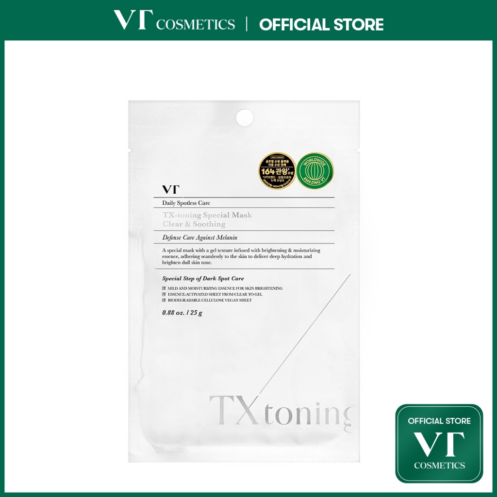 [VT] Tx-toning Special Mask 25g*1pcs Tranexamic Acid, เมลานิน & รอยดํา care, ผิวกระจ่างใส [เรือธงอย่างเป็นทางการ]