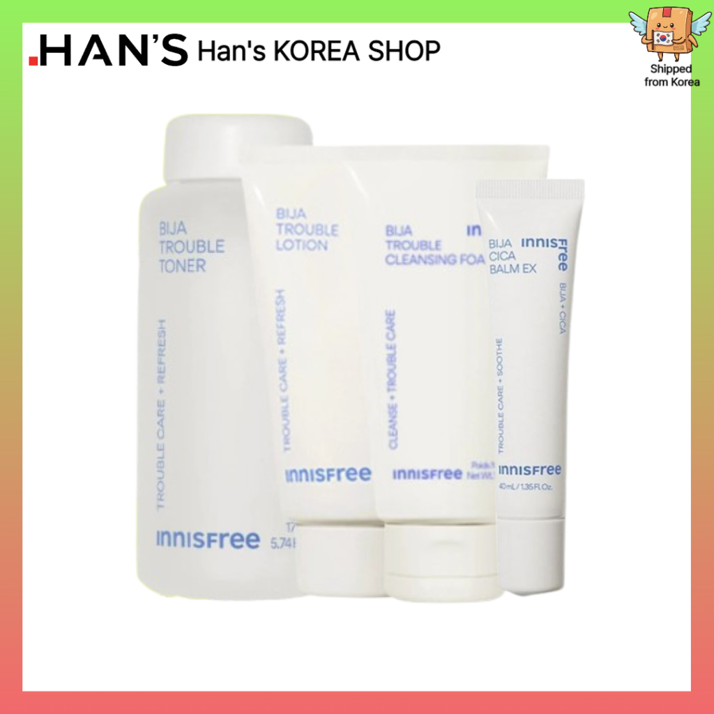 [Innisfree] Bija Trouble Collection (Bija Lotion/ Bija Trouble Toner/ Foam Cleanser/ Cica Balm EX)