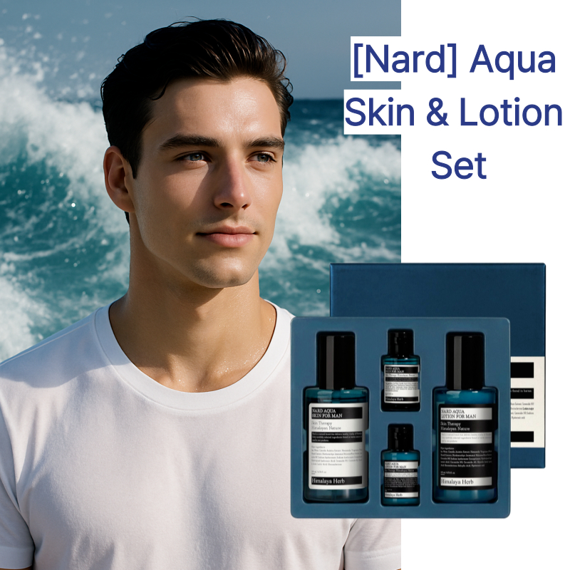 [Nard] Aqua Skin & lotion set for men / mens สกินแคร์ โทนเนอร์ให้ความชุ่มชื้นสําหรับผู้ชาย โลชั่นผ่อนคลาย เซราไมด์ แพนธีนอล AHA BHA PHA สกินแคร์เกาหลี กระชับรูขุมขน ชุดของขวัญ