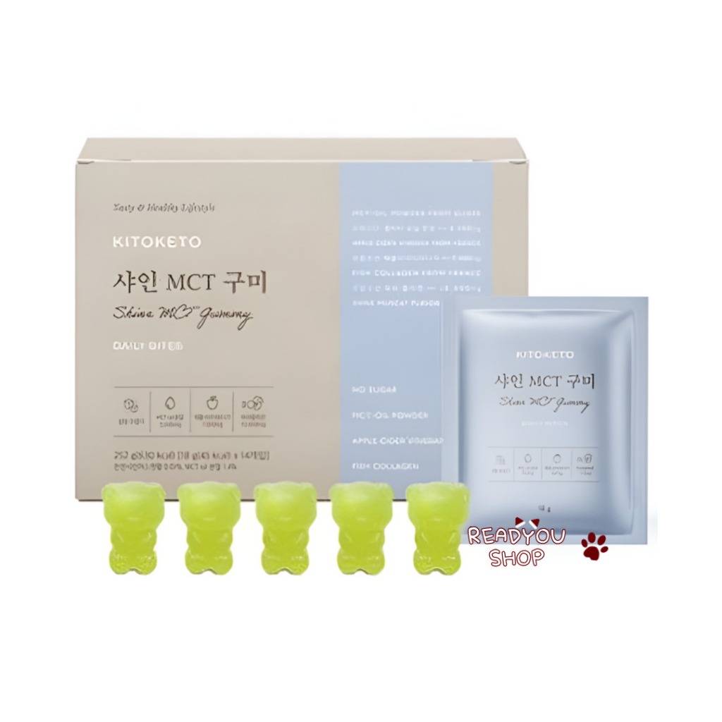 KITOKETO ไร้น้ำตาล Shine MCT Gummy 14 ซอง | แอปเปิ้ลไซเดอร์ + คอลลาเจน + น้ำมัน MCT