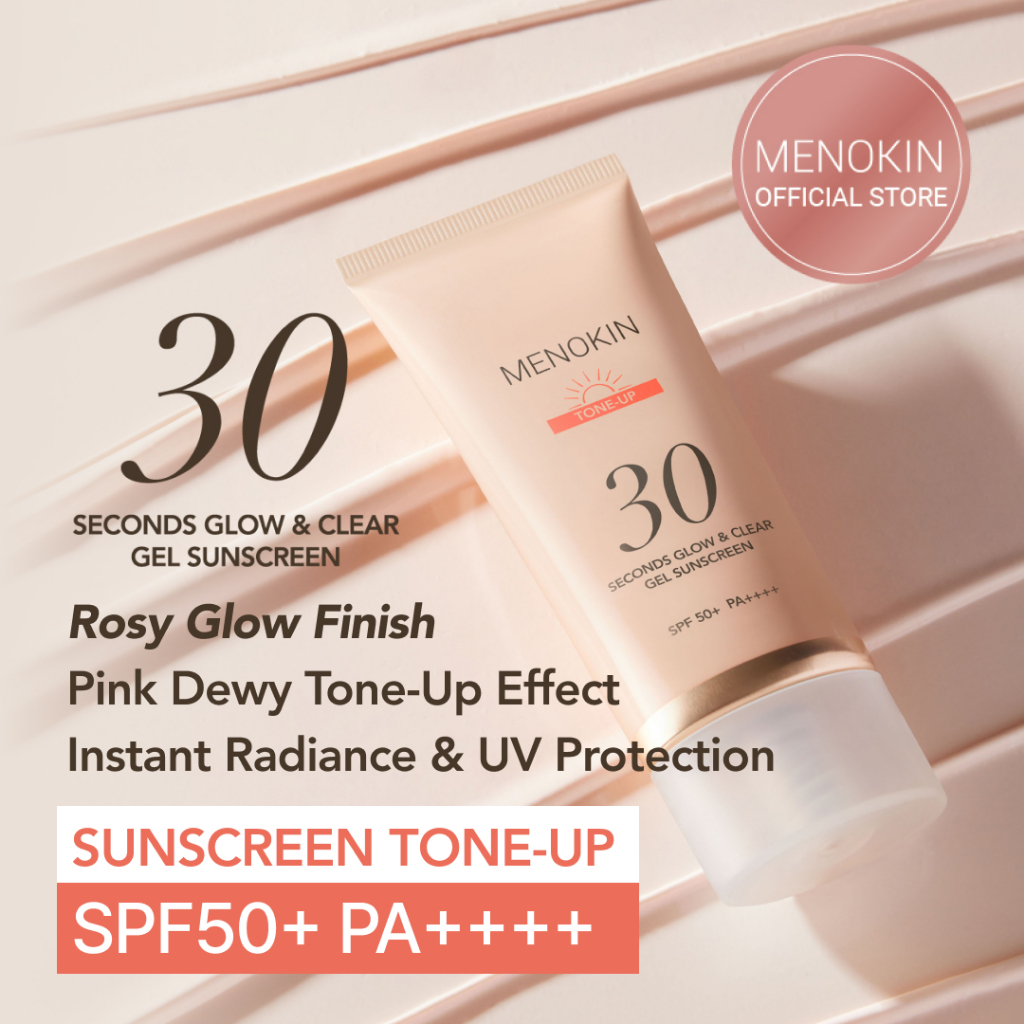 [MENOKIN] 30 Sec Jelly Sunscreen (Tone Up) SPF50+ PA++++, Rose PDRN, No WhiteCast, Skin Cooling 50ml