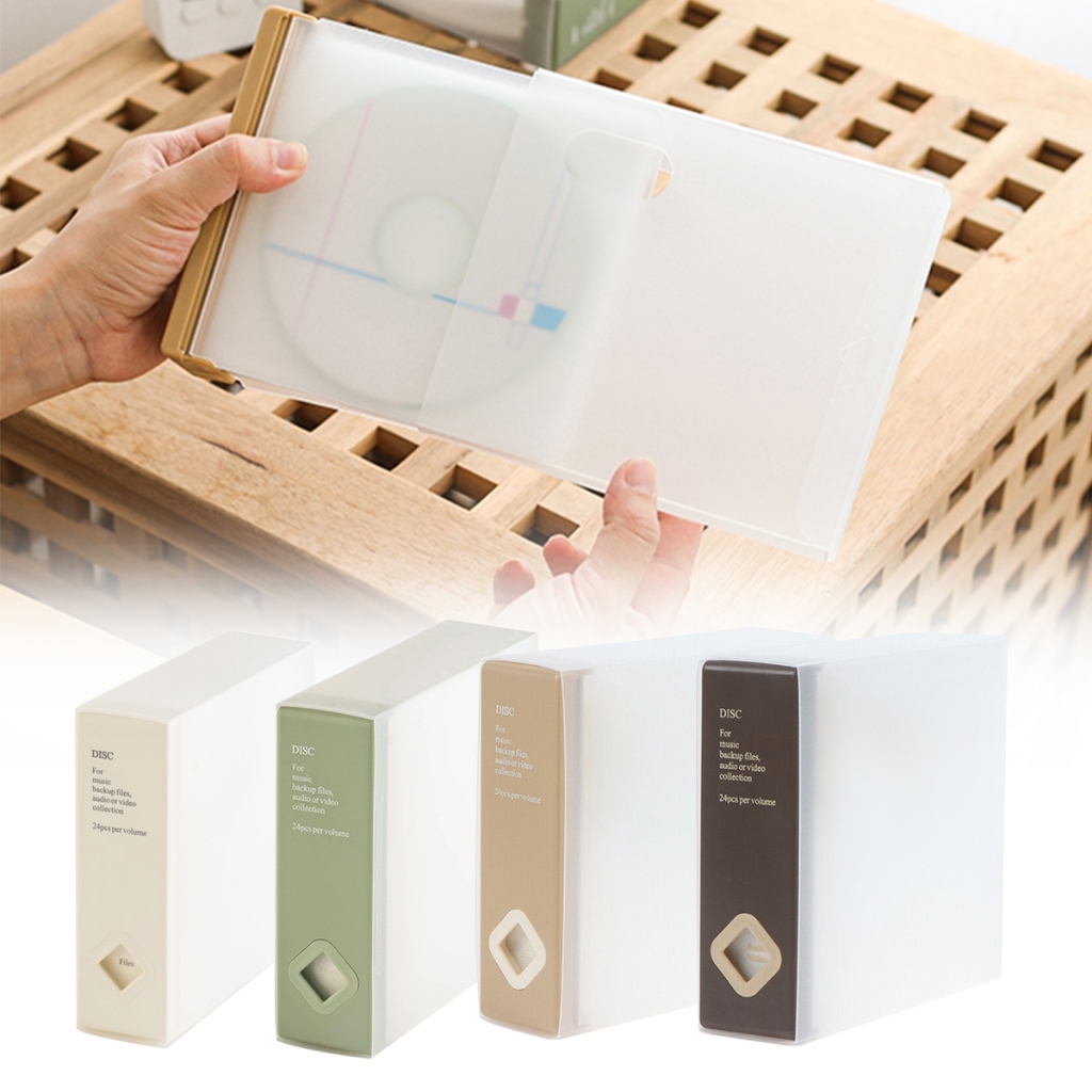 [SG] แบบพกพา 24 ชิ้น DVD CD Storage Case CD/DVD Case Wallet Storage Holder Booklet CD Sleeve ถุงพลาส