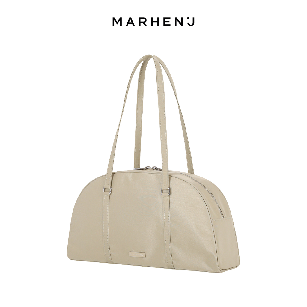 Marhen.j Alice Shoulder bag Recycled Nylon Zipper bag - สีดํา/เบจ