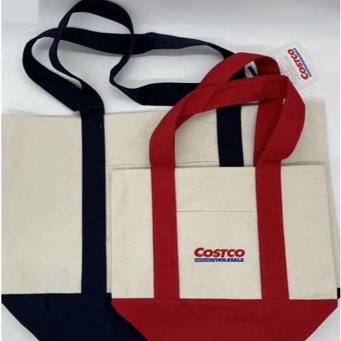 [LIMITED EDITION] COSTCO Canvas Tote Ego Bags Set 2-Pack (Mini+Large) / Trader Joes Eco Bag Tote Bag Canvas ราคา ถูกที่สุด ดีลบีเคเค แกลเลอรีภาพที่ 5