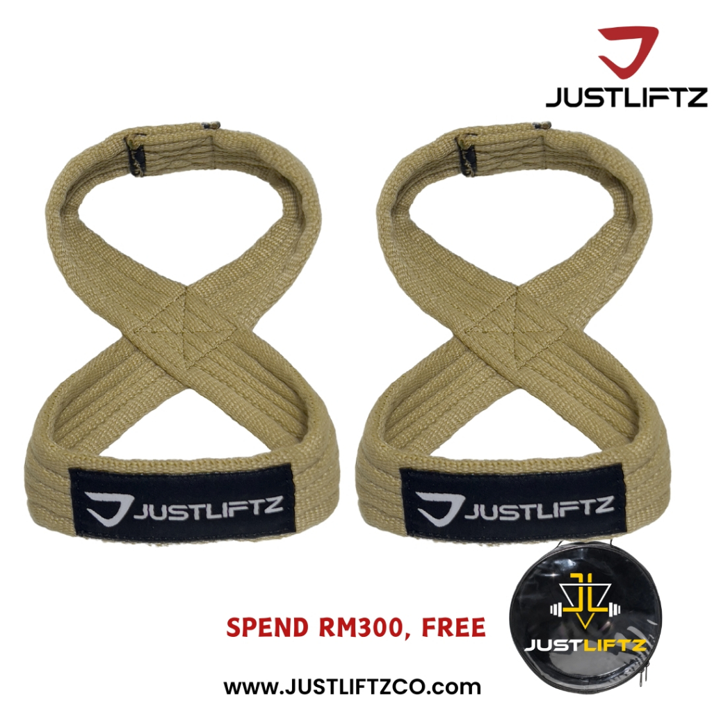 JustLiftz Figure 8 Lifting Straps Deadlift, Powerlifting, เข็มขัดคันโยกโปรตีน เข็มขัดยิม สายรัดข้อมือยกน้ําหนัก