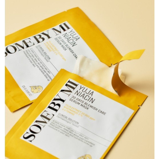 [Some By Mi] Yuja Niacin 30Days Blemish Serum Mask 10 ชิ้น | มาส์กแผ่นวีแกนกระจ่างใส | เค‐ความงาม | 