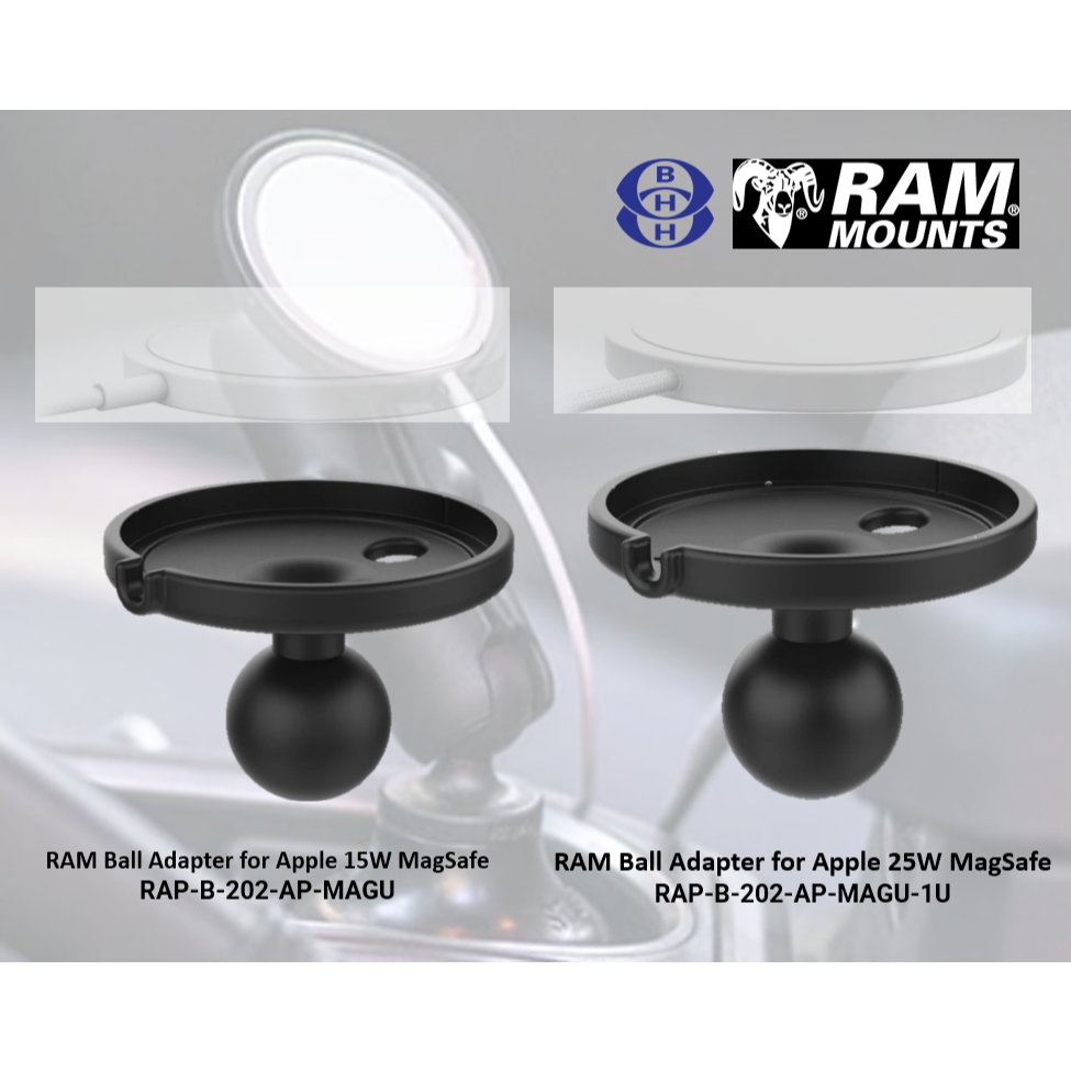 RAP-B-202-AP-MAGU RAM Mounts Ball Adapter สําหรับ Apple 15W 25W MagSafe รถ Van ยานยนต์