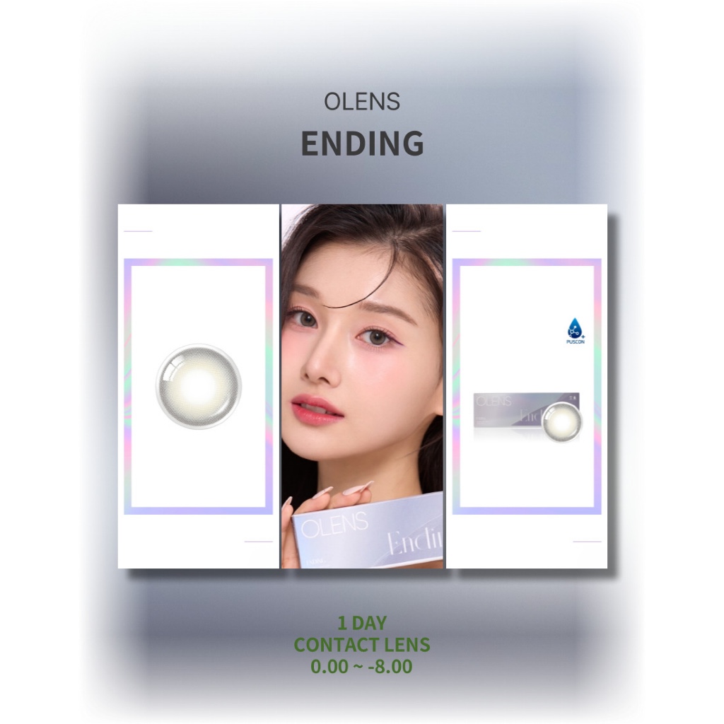 [OLENS] คอนแทคเลนส์ 1 วัน <ENDING> (สีเทา)(13.2mm)(20P)(PUSCON)