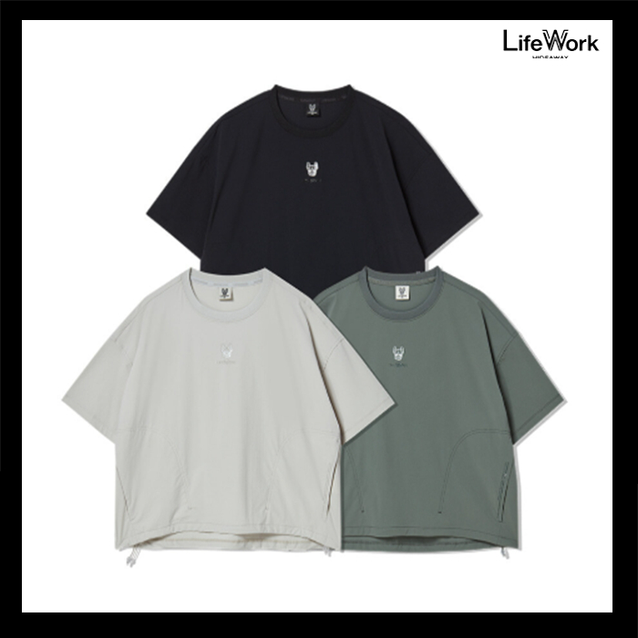 LIFEWORK KOREA Womens Rush Round Neck Short Sleeve T-Shirt 3 สี