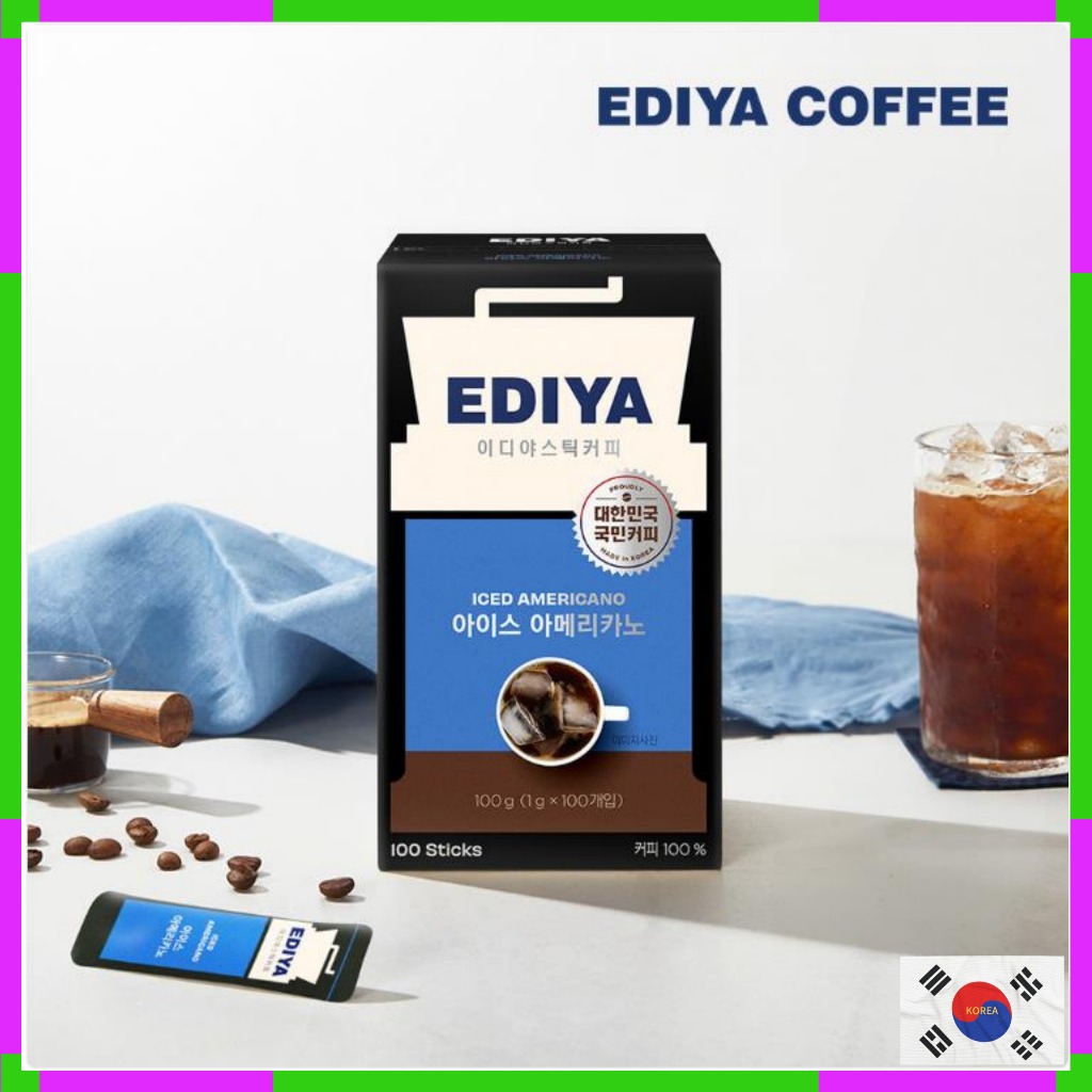 [Ediya] Iced Americano 1g * 100T - กาแฟสําเร็จรูป กาแฟเย็นอร่อย กาแฟสะดวก