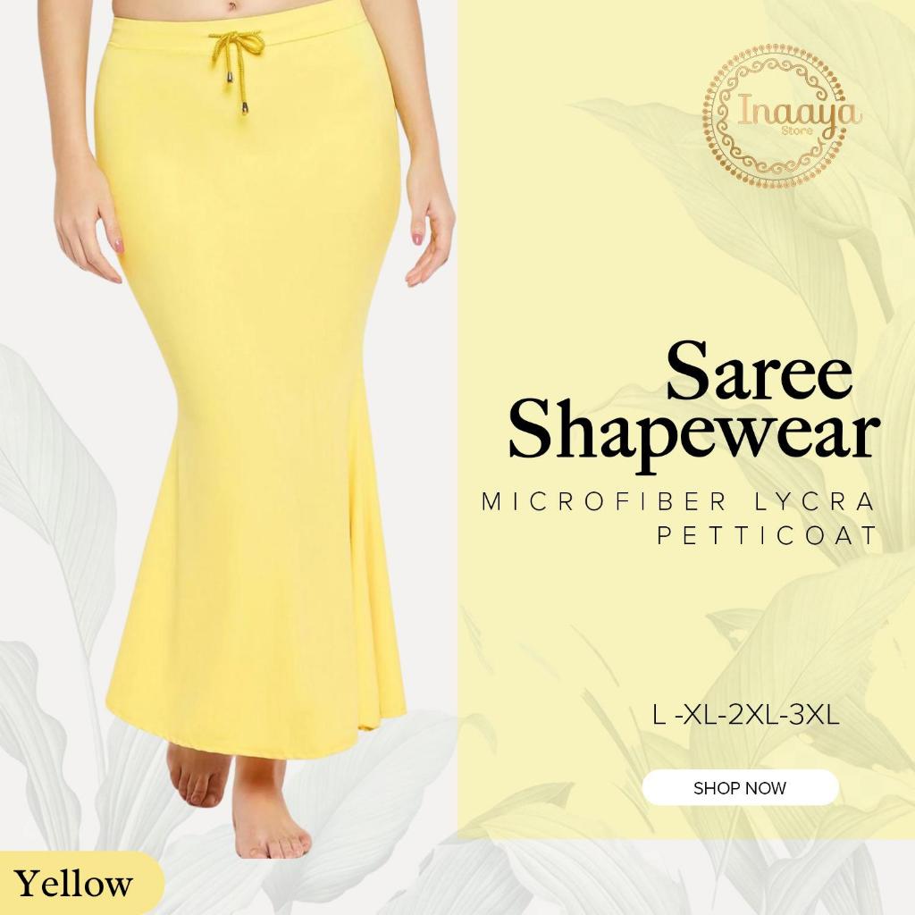 Saree Shapewear ไมโครไฟเบอร์ Lycra Petticoat ผ้า Fit กระโปรง Womenswear