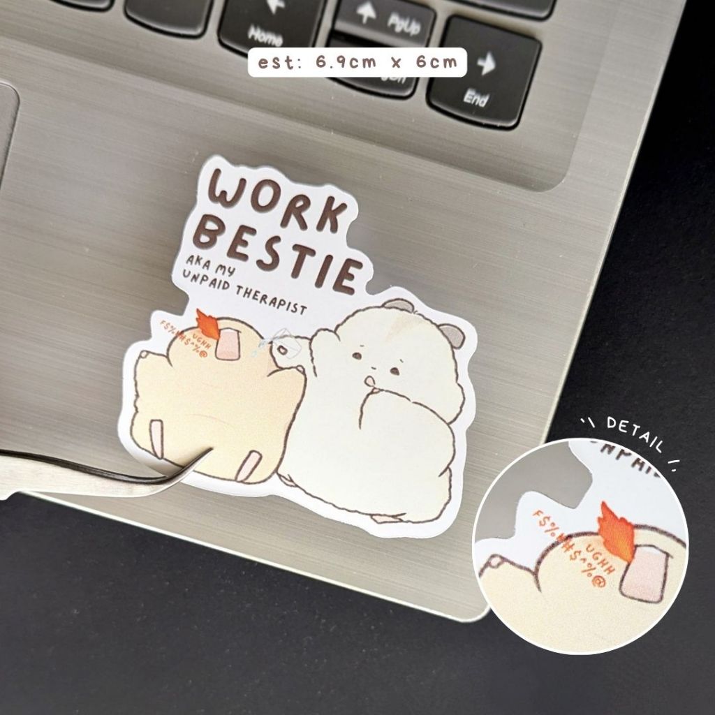 [SG ] Corporate Work Bestie Hamster - สติ๊กเกอร์ Hamsu กันน้ํา กันรอยขีดข่วน