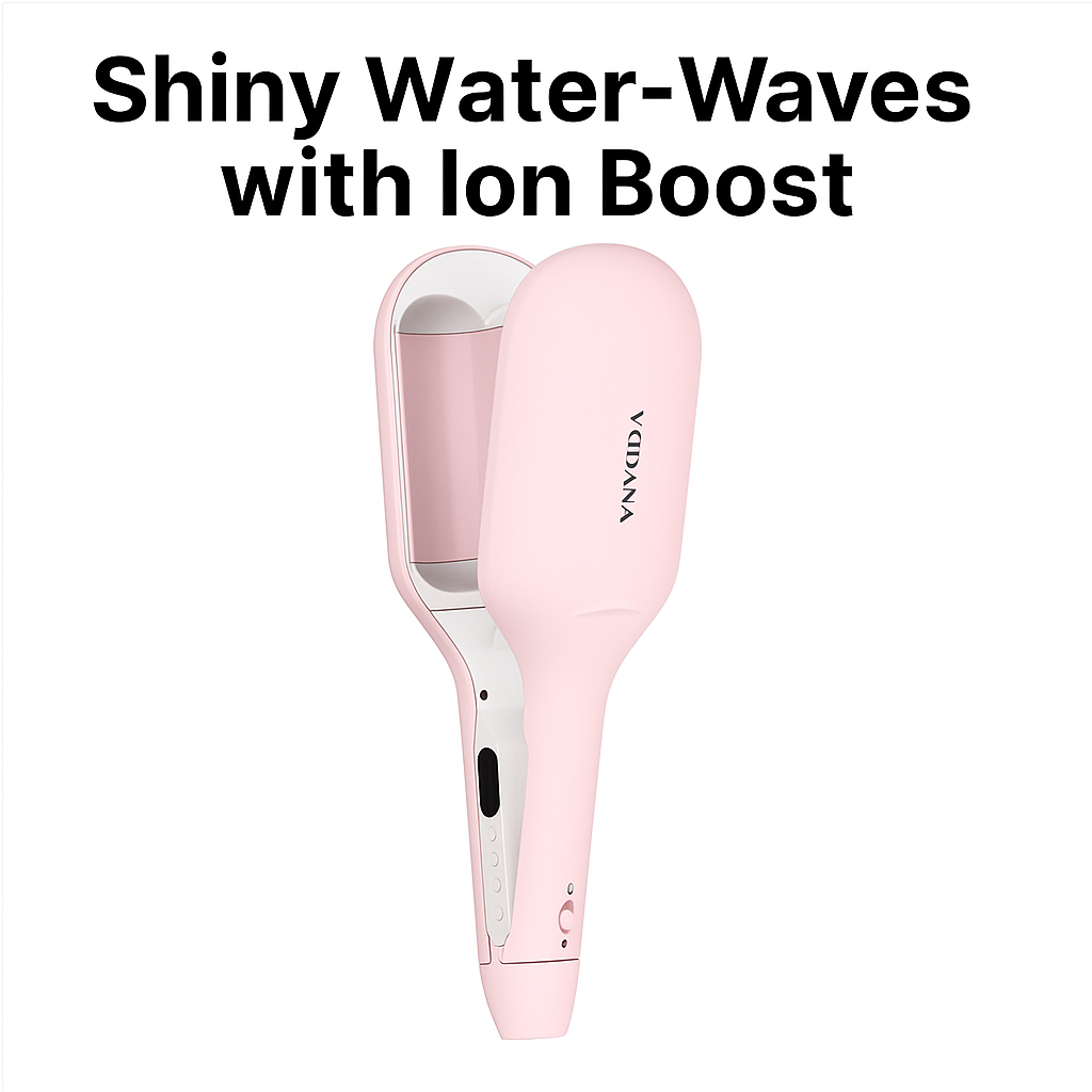 VODANA Glow W Water-Wave Hair Waver 40mm – การตั้งค่า 5 อุณหภูมิพร้อม Ion Care & Auto Timer สําหรับ 
