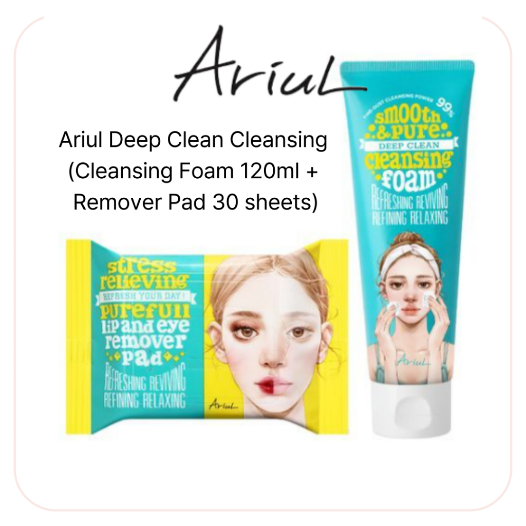 [Olive Young] Ariul Deep Clean Clean Clean Cleansin]g SET (โฟมล้างหน้า 120ml + แผ่นกําจัด 30 แผ่น)