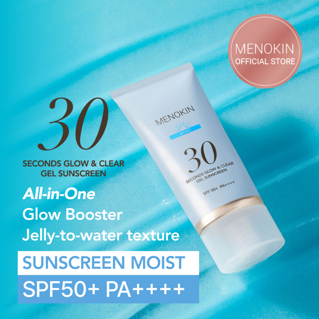 [MENOKIN] 30 Sec Jelly Sunscreen (MOIST) SPF50+ PA++++, Aloe Vera, Moisture Boost, Skin Cooling 50ml