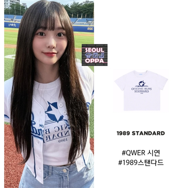 KOREA [ 1989STANDARD ] Star Ocean Womens Cropped Fit Short Sleeve / QWER SIYEON pick ของแท้ 100%