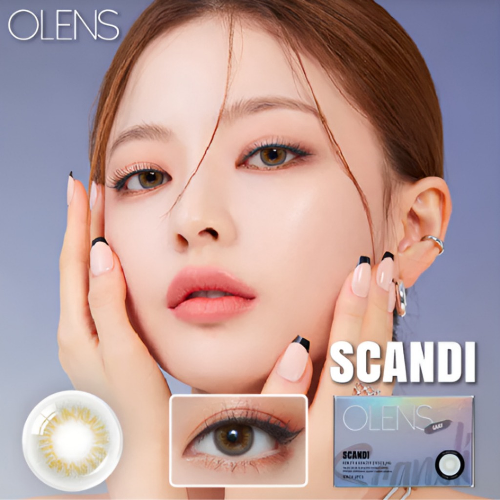 OLENS Scandi Grey Month Month – 1 สี  | คอนแทคเลนส์สีเดือนสีเทา Scandi K-Beauty 2p 1 กล่อง