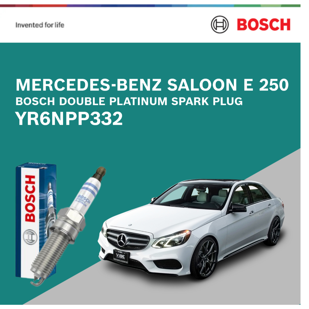 หัวเทียน Bosch Double Platinum YR6NPP332 สําหรับ Mercedes-Benz Saloon E 250 (1 ชิ้น)