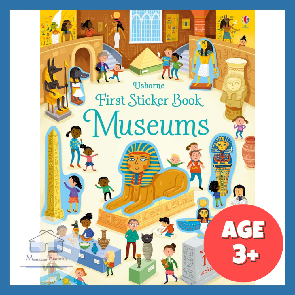 (Museums) Usborne First Sticker Book หนังสือสติกเกอร์สําหรับเด็ก กิจกรรมสําหรับเด็ก การศึกษาปฐมวัย