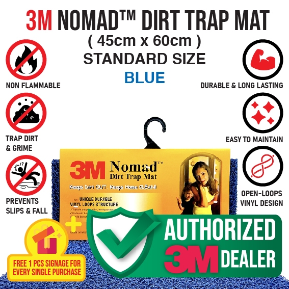 (SG Seller) 3M Nomad Dirt Trap Mat ( Standard Size ) ( BLUE ) 3M Nomad