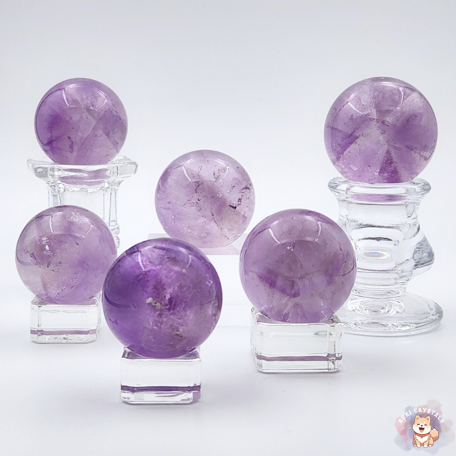 Trapiche Lavender Amethyst Sphere – Natural Healing Stone การทําสมาธิตกแต่งบ้าน ⋆ ̇Ruki Crystals ⋆ ̇