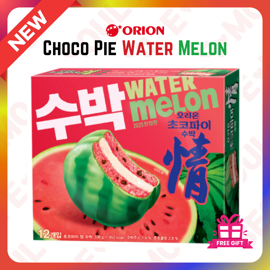 *ORION* Choco Pie Watermelon 336g (12 แพ็ค) อาหารเกาหลี ขนม บิสกิต คุกกี้ เวเฟอร์ Limited