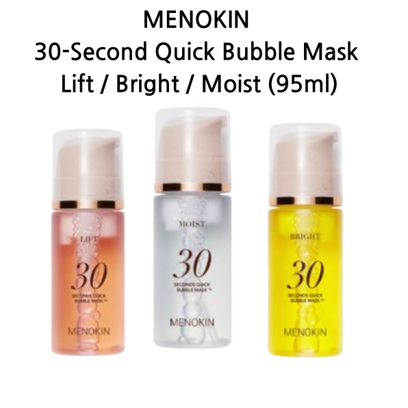 MENOKIN Leave-On Bubble Mask – Fast-Acting K-Beauty Skincare for Lift / Bright / Moist (95ml)
