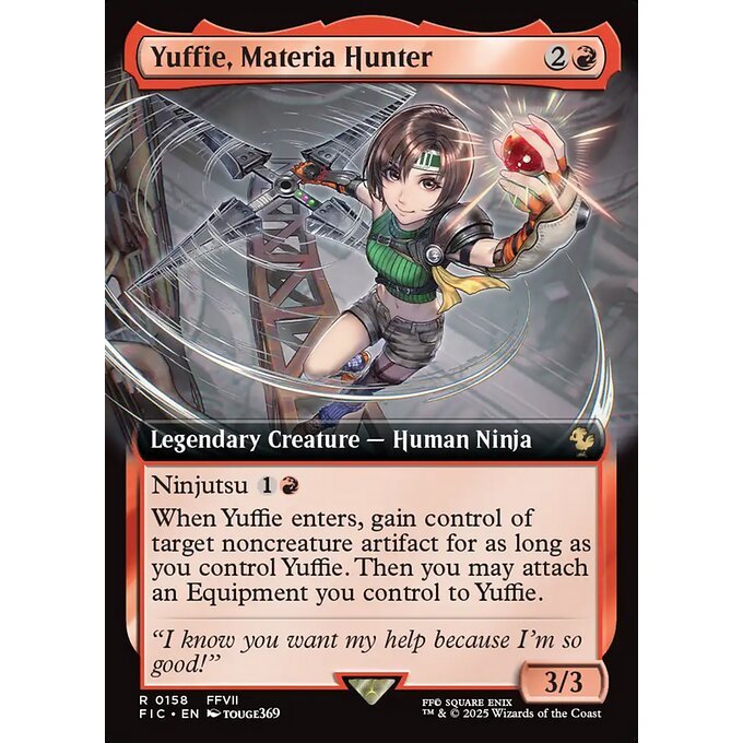 FIC_158 Yuffie, Materia Hunter *Final Fantasy Commander Extended Art EA* MTG Magic: The Gathering