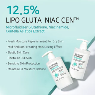 APLB Glutathione Niacinamide Body Lotion 300ml โลชั่นทาผิว กลูต้าไธโอน ไนอาซินาไมด์ บอดี้โลชั่น | เพื่อผิวกายกระจ่างใสเรียบเนียน