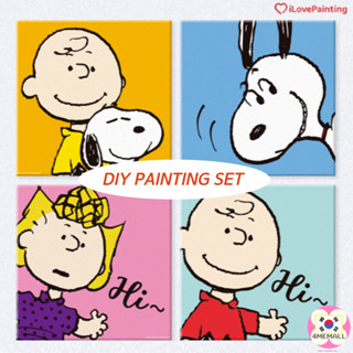 [ Ilovepainting × Peanuts ] ภาพวาดสีน้ํามัน รูปสนูปปี้ 20X20 ของขวัญ สําหรับตกแต่งบ้าน DIY