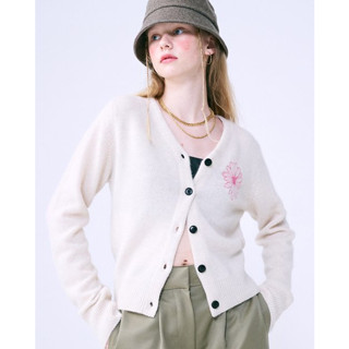 [MARDI Mercredi] RACCOON BLENDED CARDIGAN V NECK_IVORY PINK