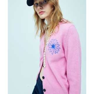 [MARDI Mercredi] RACCOON BLENDED CARDIGAN V NECK_PINK BLUE