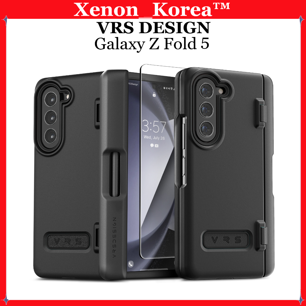 [VRS Design] Galaxy Z Fold 5 Terra Guard เคสฝาครอบปากกา สไตล์โมเดิร์น (พร้อมบานพับป้องกัน) + ฟิล์มกร