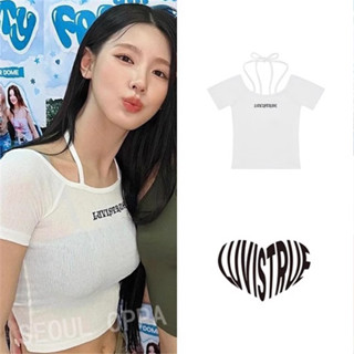 Korea [ LUV IS TRUE ] PY OFF SHOULDER TEE / (G) I-DLE MIYEON ปิ๊ก ของแท้ 100%