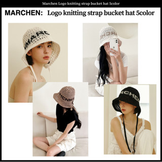 Marchen สายรัดหมวกถักโลโก้ 5 สี