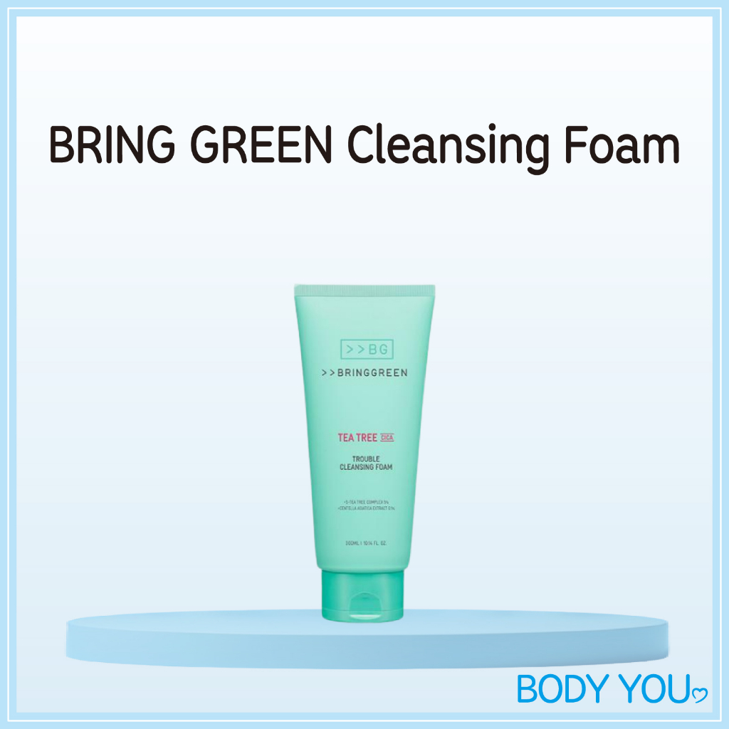 [BRING Green] คลีนซิ่งโฟม ทําความสะอาดผิวหน้า ช่วยให้ความชุ่มชื้น ลดอาการแพ้ ขนาด 200 มล. สีเขียว