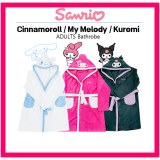 [SANRIO] เสื้อคลุมอาบน้ํา ชุดนอน ผ้าขนหนู ลาย Cinnamoroll My Melody Kuromi สําหรับผู้ใหญ่