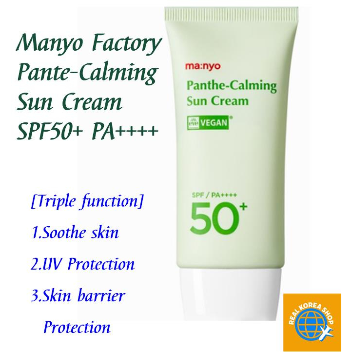 MANYO FACTORY [Korea Made] Manyo ครีมกันแดด SPF50+ PA++++ ป้องกันรังสียูวี 50 มล. Manyo Factory Pantecalming Sun Cream 50ml  SPF50+  PA++++   Soothe skin , UV Protection ,  Skin barrier Protection