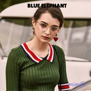 Blue ELEPHANT BEGA แว่นตาคริสตัล สีทอง สีดํา