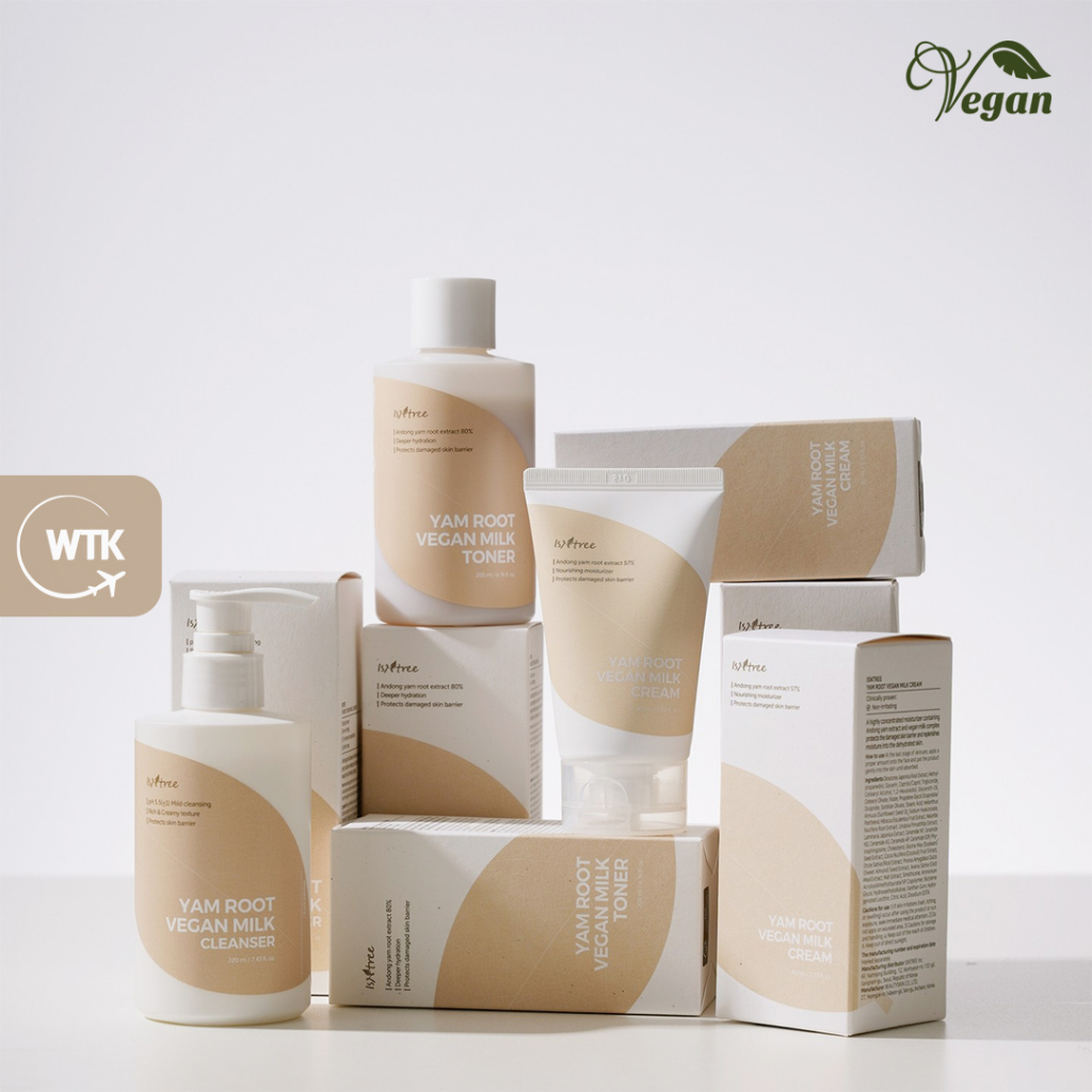 ISNTREE Yam Root Vegan Milk Cleanser / Toner / Cream / Sun cream (Sunscreen) คลีนเซอร์ทําความสะอาดผิวหน้า โทนเนอร์ ครีม ครีมกันแดด สารสกัดจากแอนดองยัม 80% ให้ความชุ่มชื้น ปกป้องผิวอย่างล้ําลึก