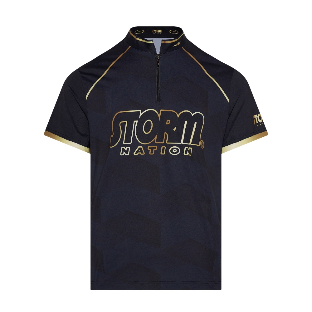 STORM 2024 เสื้อยืดโบว์ลิ่งรุ่นใหม่ Zip-Up China Collar ST-BD-06 (สีดํา)